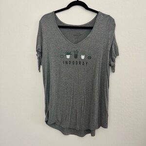 Torrid Gray 'Indoorsy' Plant Slim Fit Tee